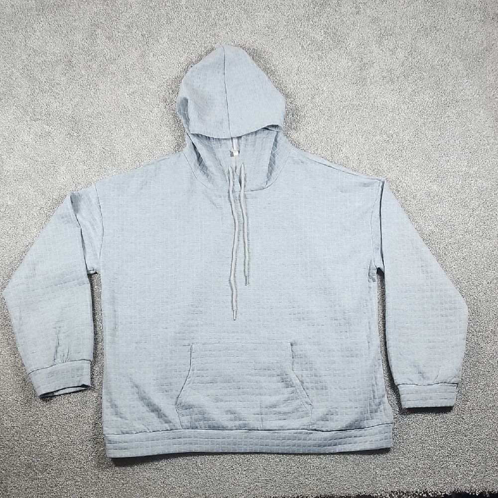 Unbranded Stylish Quilted Pattern Light Gray Hoodie Women's Size XL
